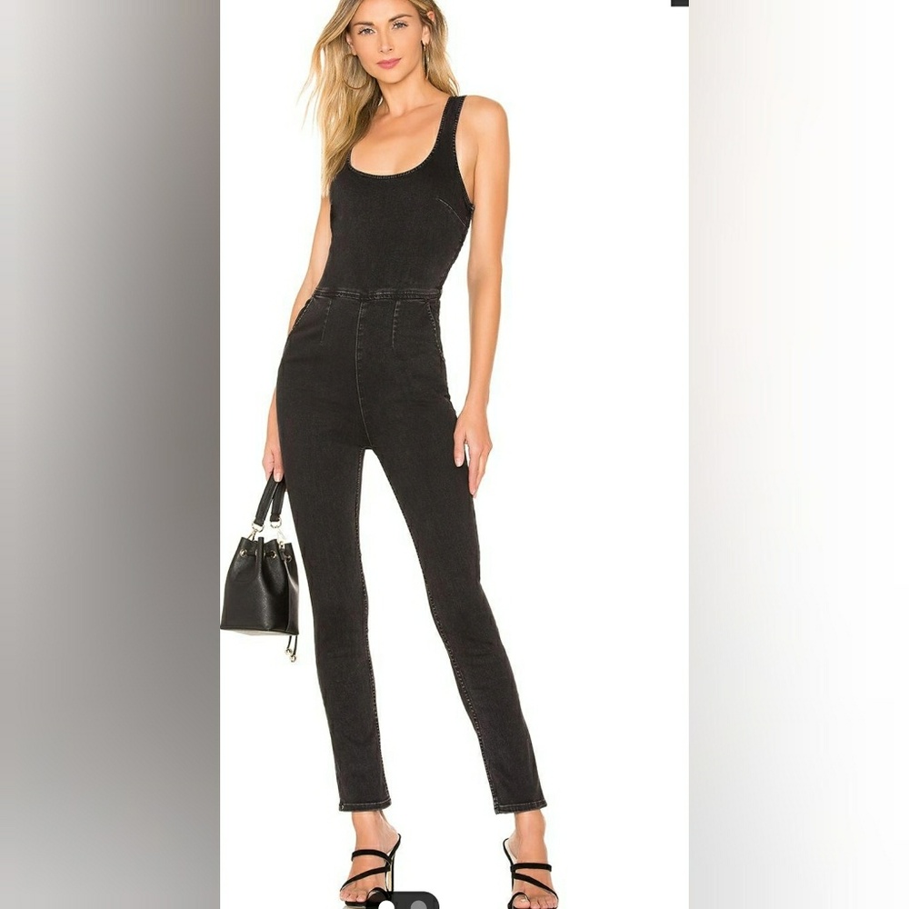 free people scarlet sleeveless denim jumpsuit - Picture 2 of 8
